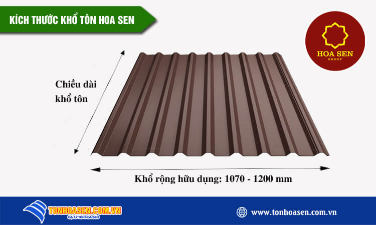 Kích thước khổ tôn Hoa Sen 