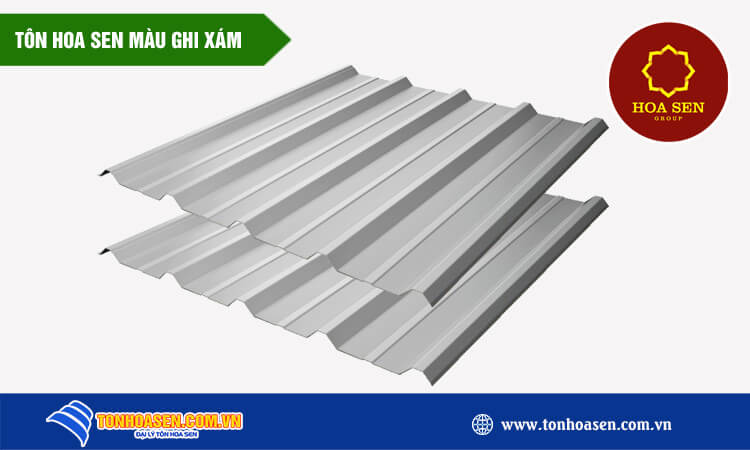 Tôn Hoa Sen màu xám ghi 
