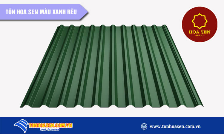 Tôn Hoa Sen màu xanh rêu 