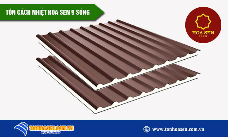 Tôn cách nhiệt Hoa Sen 9 sóng 