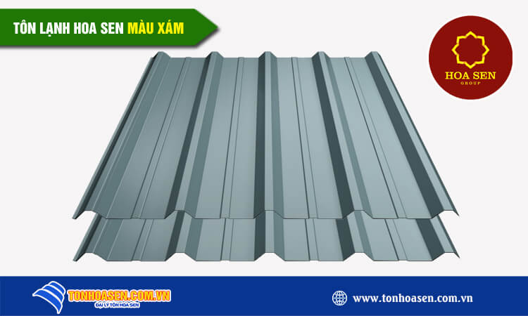 Tôn lạnh Hoa Sen màu xám 