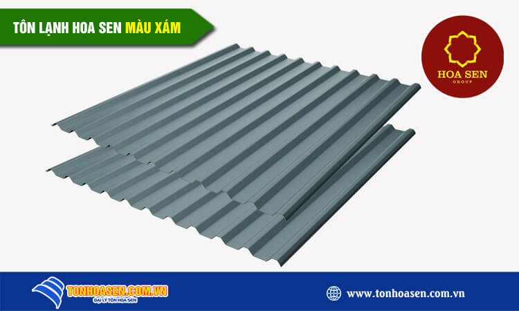 Tôn lạnh Hoa Sen màu xám 