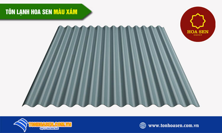 Tôn lạnh Hoa Sen màu xám 