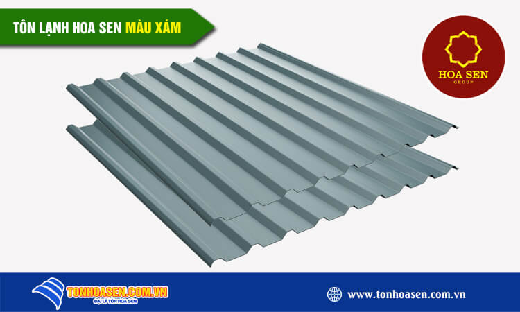 Tôn lạnh Hoa Sen màu xám 