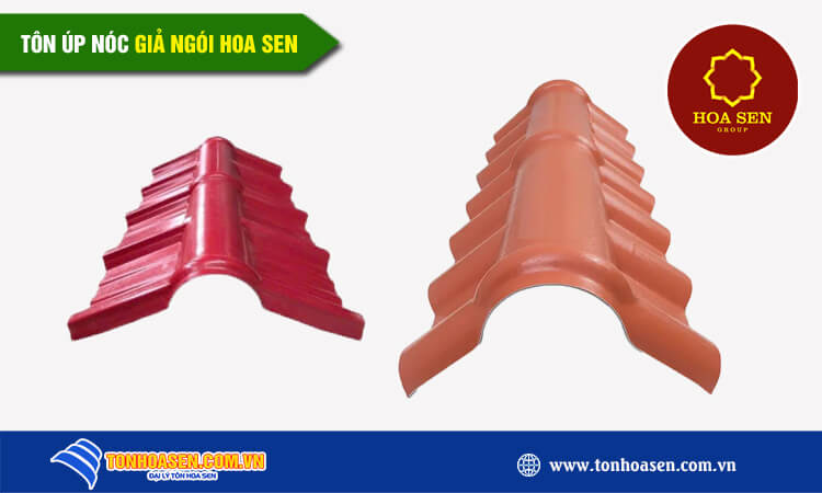 Tôn úp nóc giả ngói thuong hiệu Hoa Sen 