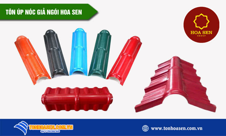 Tôn úp nóc giả ngói Hoa Sen 