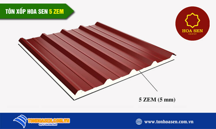 Tôn xốp Hoa Sen 5 zem 